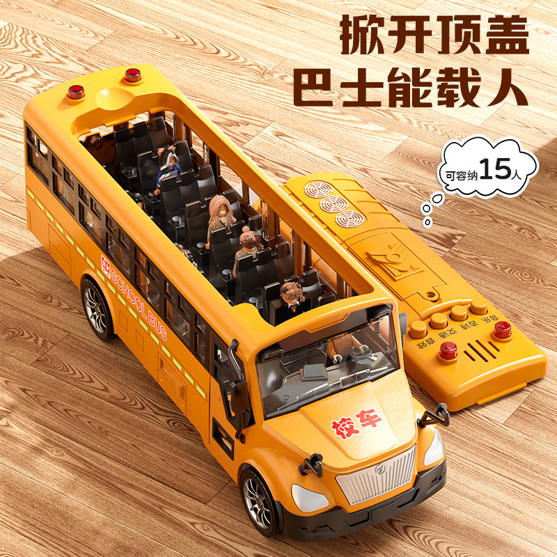 Extra Large School Bus Toy Children's Bus Bus Boy Simulation Bus School Bus Car Model Manufacturer Wholesale - image 3