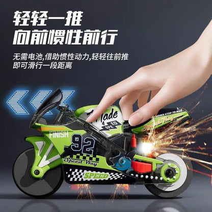 Children's Cool Flint Inertia Car Fireworks Fire-Spewing Toy Car Pull-Back Educational Motorcycle for Boys and Girls - image 3