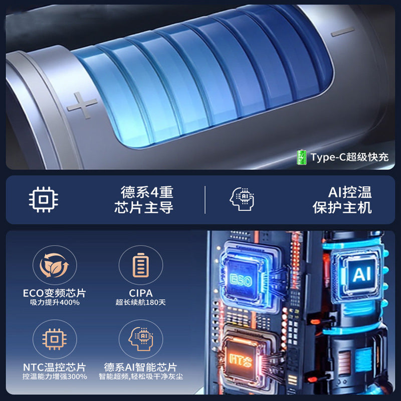Car Wireless Vacuum Cleaner Multifunctional Brushless Blowing and Suction Household Small Air Extraction Handheld High-Power Dust Blower - image 3
