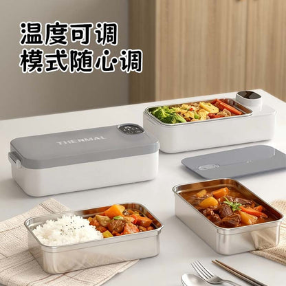 Electric Lunch Box 304 Stainless Steel Insulated Lunch Box for Office Workers, Water-Free Plug-In Heating Car Lunch Box - image 4