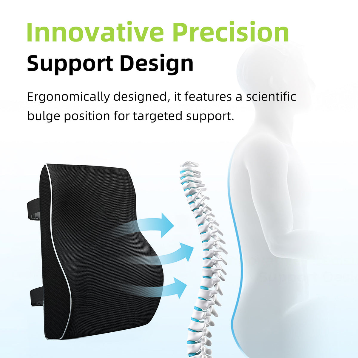 Cross-Border Memory Foam Cushion Car Lumbar Support Cushion Office Chair Backrest Seat Cushion Memory Foam Lumbar Pillow - image 3
