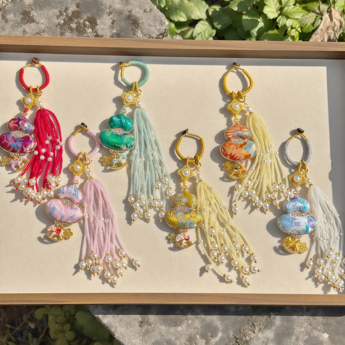 Finished Product: Intangible Cultural Heritage Chinese Style Embroidery Song Brocade Gourd Pendant Bag Charm Car Hanging Double-Sided Pendant Decoration Song Brocade - image 1
