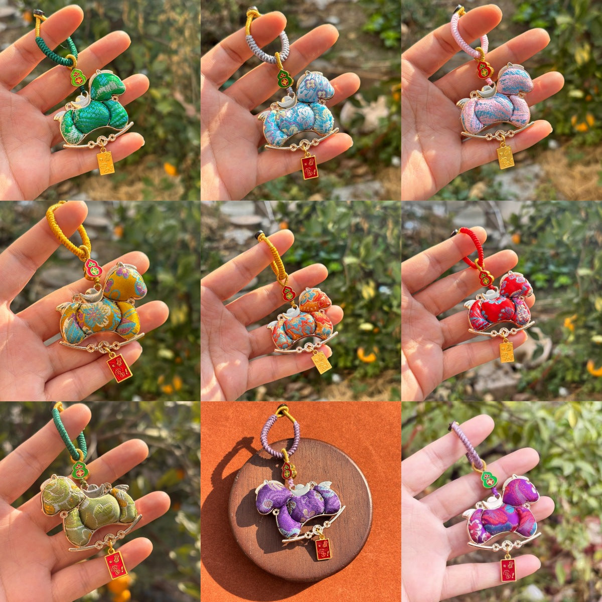 Finished Product: Intangible Cultural Heritage Chinese Style Embroidery Song Brocade Gourd Pendant Bag Charm Car Hanging Double-Sided Pendant Decoration Song Brocade - image 3