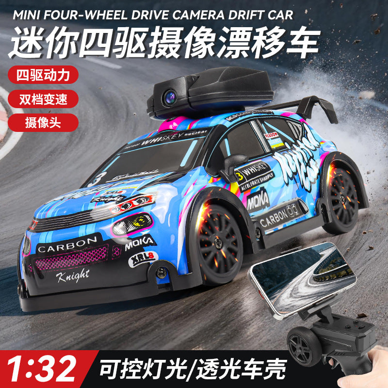 Cross-Border 1:32 Mini Light Four-Wheel Drive Drift Remote Control Car Scale Throttle Remote Control Camera Racing Model - image 1