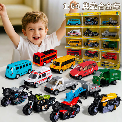 Boy Toy Alloy Car Model Simulation Bus Ambulance Express Car Children's Pull Back Car Wholesale - image 2
