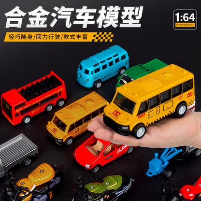 Boy Toy Alloy Car Model Simulation Bus Ambulance Express Car Children's Pull Back Car Wholesale - image 3