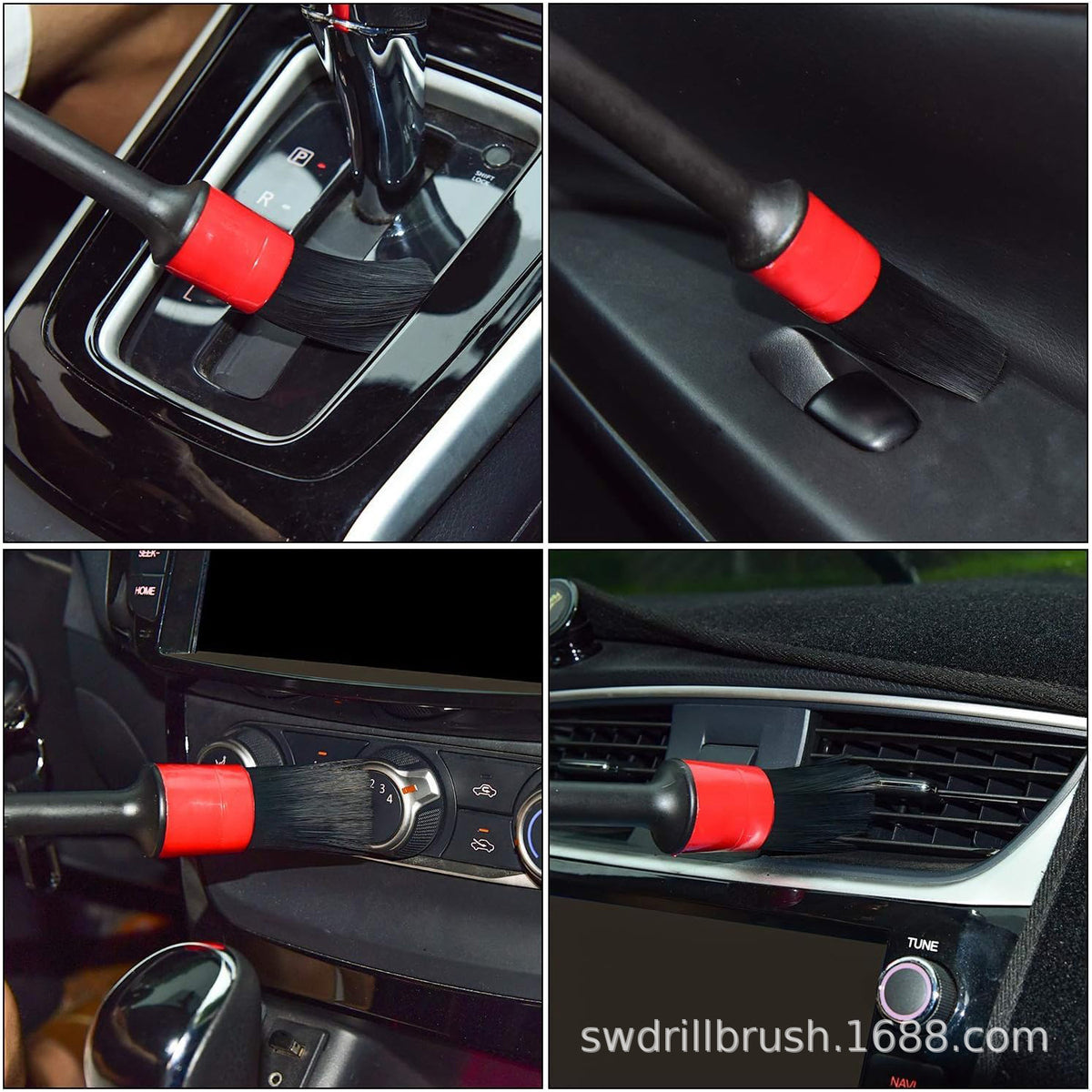 Car Wash Soft Bristle Brush, Dual-Use for Home and Car, Small Brush for Car Interior Crevices, Multifunctional Air Vent Cleaning Tool Brush Head - image 5
