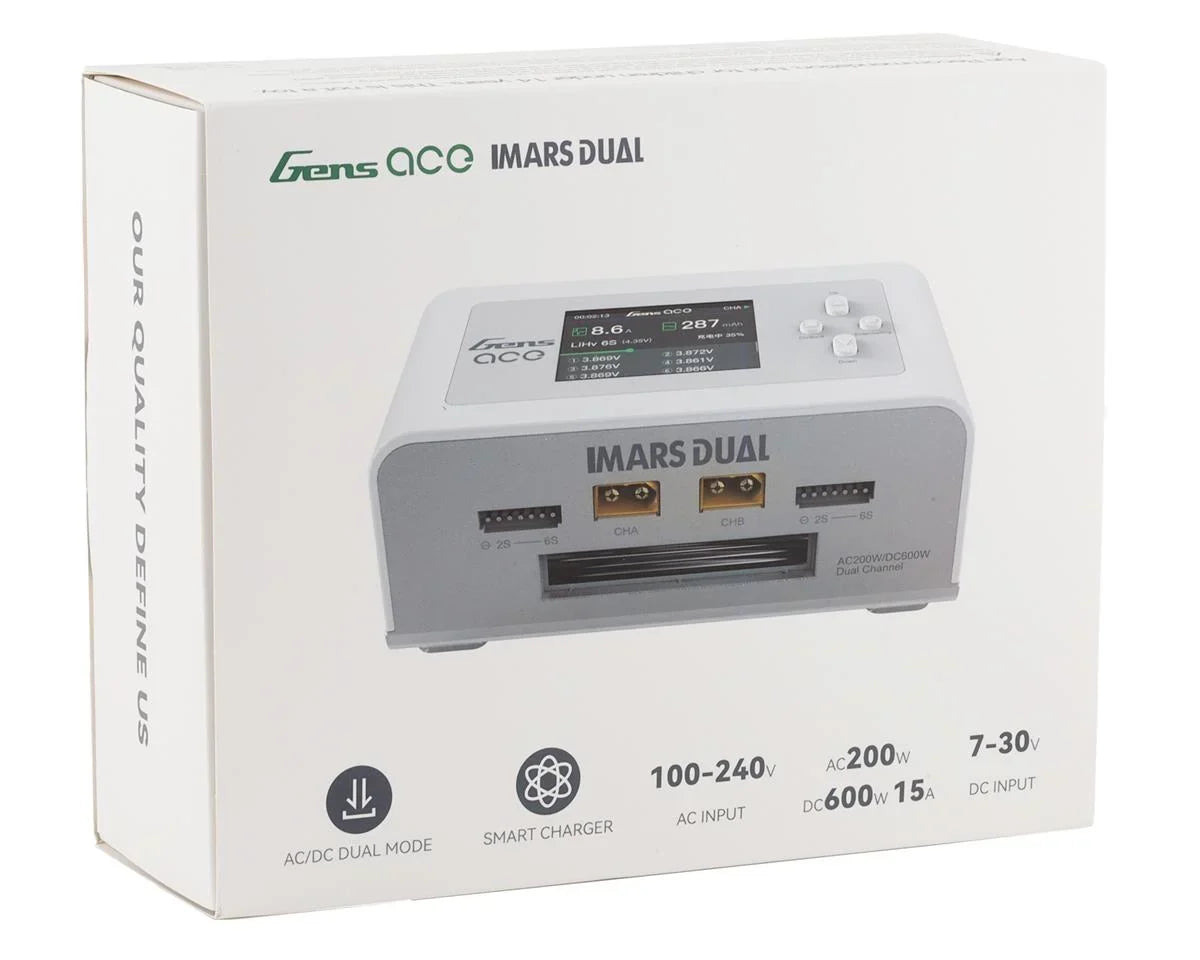 Gens Ace IMars Dual Port AC/DC Charger (6S/15A/100W x 2)