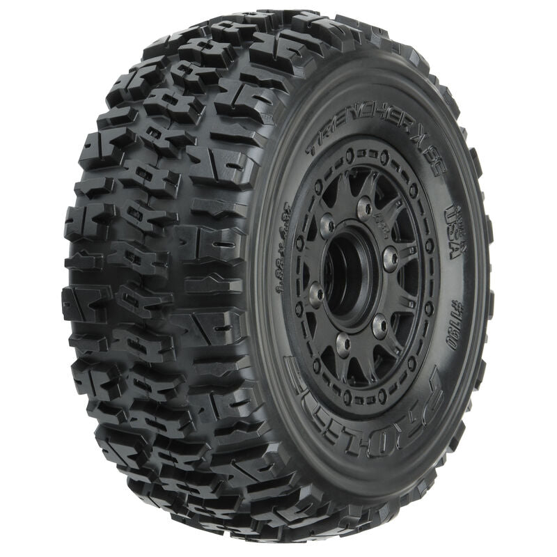 Pro-Line 1/10 Trencher X F/R 2.2"/3.0" Pre-Mounted SC 12mm (2) Black