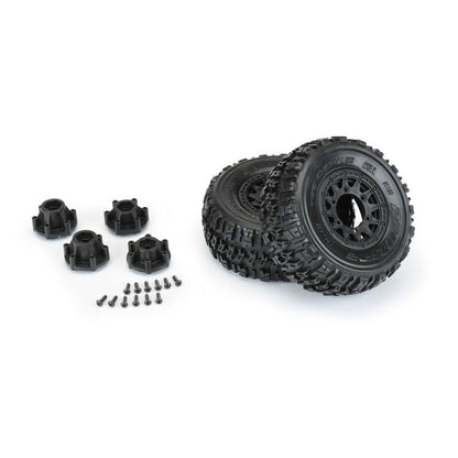 Pro-Line 1/10 Trencher X F/R 2.2"/3.0" Pre-Mounted SC 12mm (2) Black